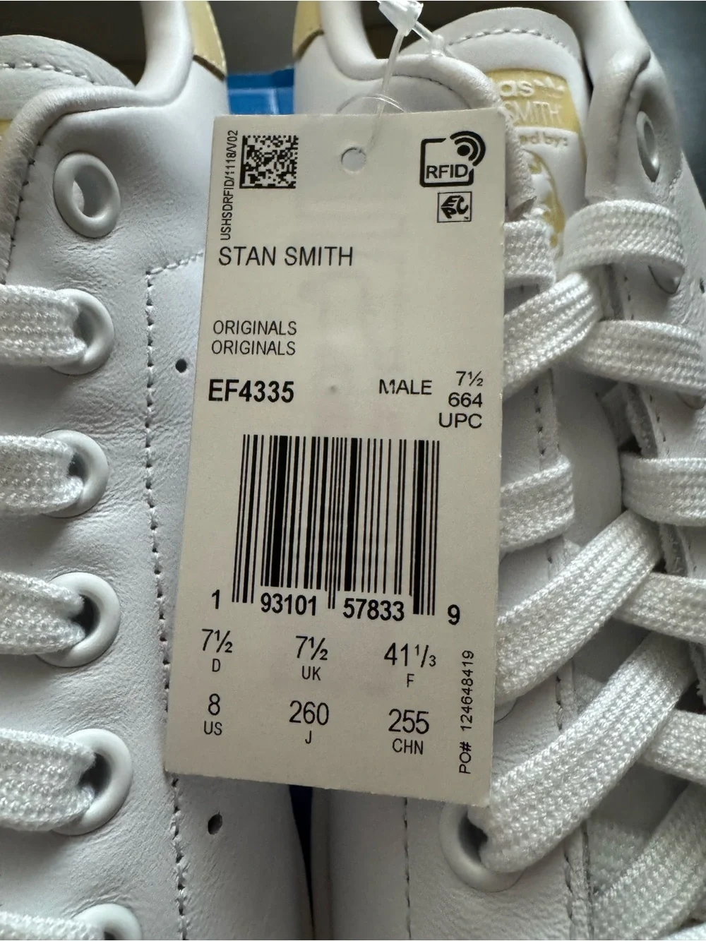 adidas Stan Smith Easy Yellow, Size 8M/9W. NWT. Free adidas socks with purchase